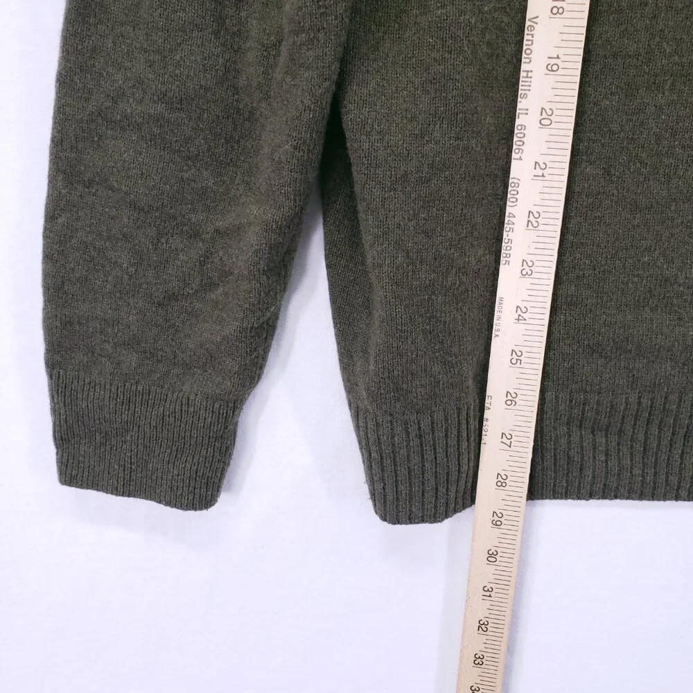 J.Crew Sweater Green XL Merino Wool Blend Speckled Shawl Collar Rugged Men